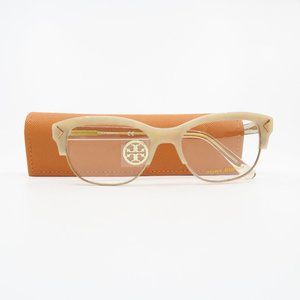 Tory Burch TY 2083 1708 53mm Ivory Marble with Gold New Women's Eyeglasses.